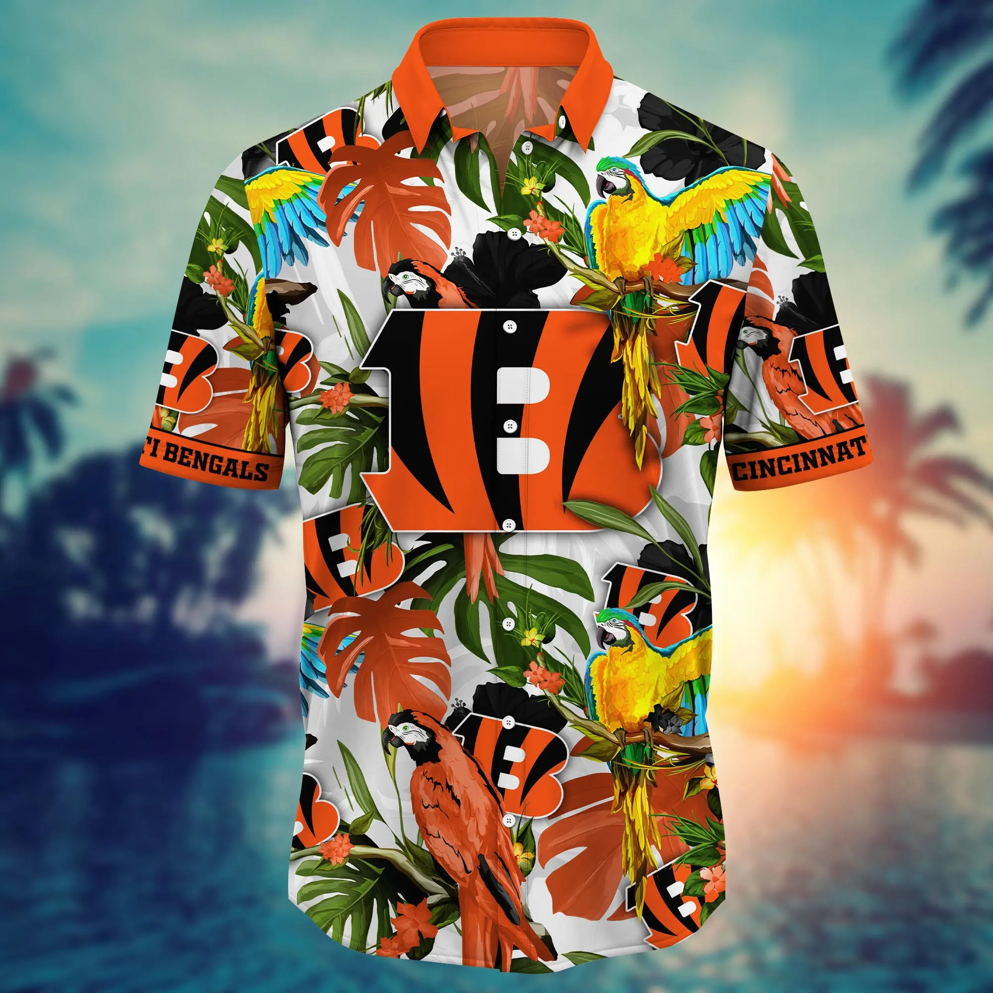Cincinnati Bengals NFL Hawaiian Shirt Umbrellas (For Sun)Time Aloha Shirt