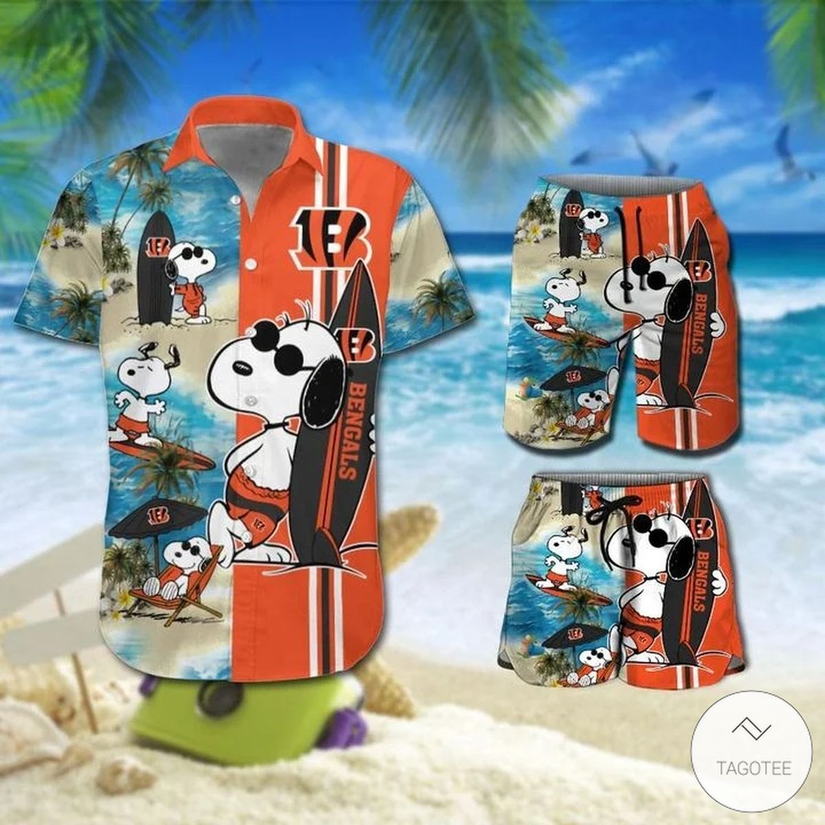 Cincinnati Bengals Snoopy Themed Exclusive Unique Hawaiian Shirt