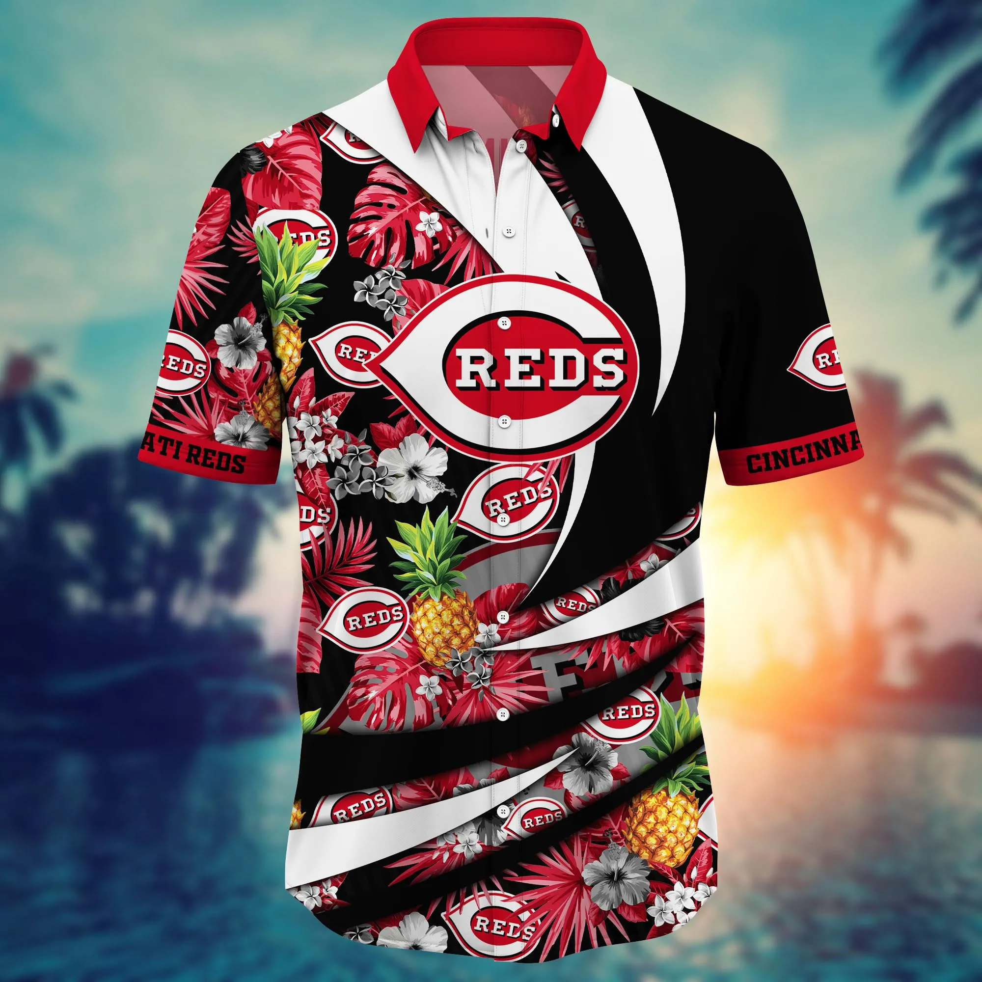 Cincinnati Reds MLB Hawaiian Shirt Beer Gardens Aloha Shirt