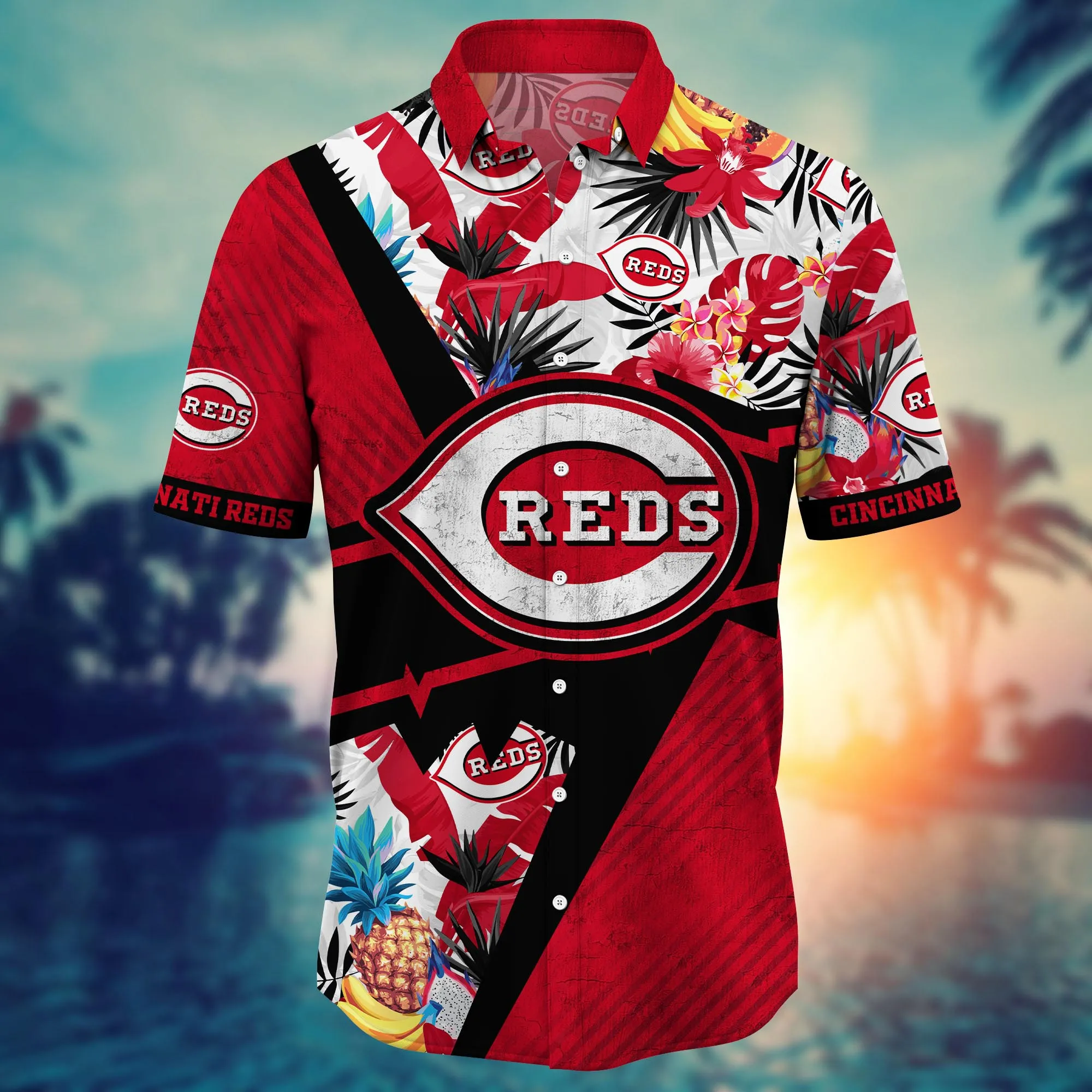 Cincinnati Reds MLB Hawaiian Shirt Tan Lines Aloha Shirt