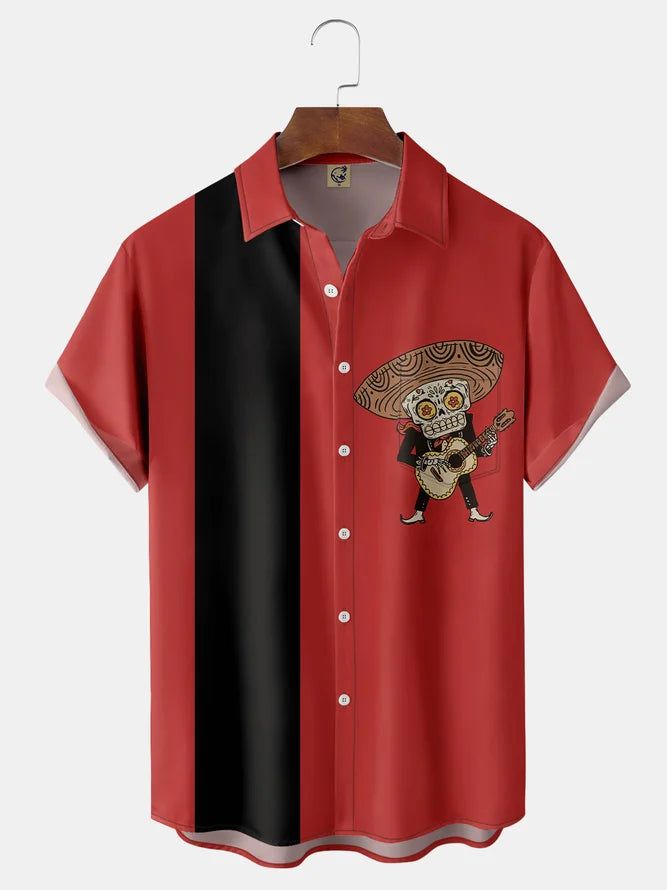 Cinco De Mayo Chest Pocket Short Sleeve Bowling Shirt Cinco De Mayo Chest Pocket Short Sleeve Bowling Shirt