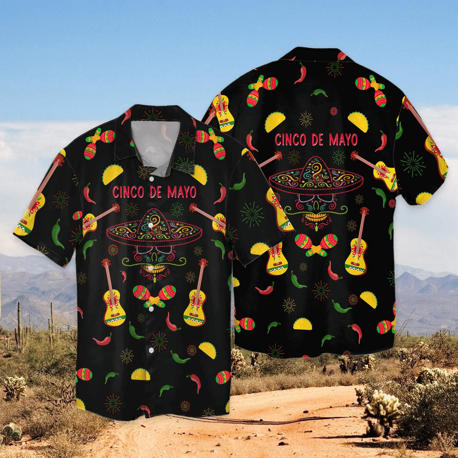 Cinco De Mayo Tacos Black Hawaiian Shirt