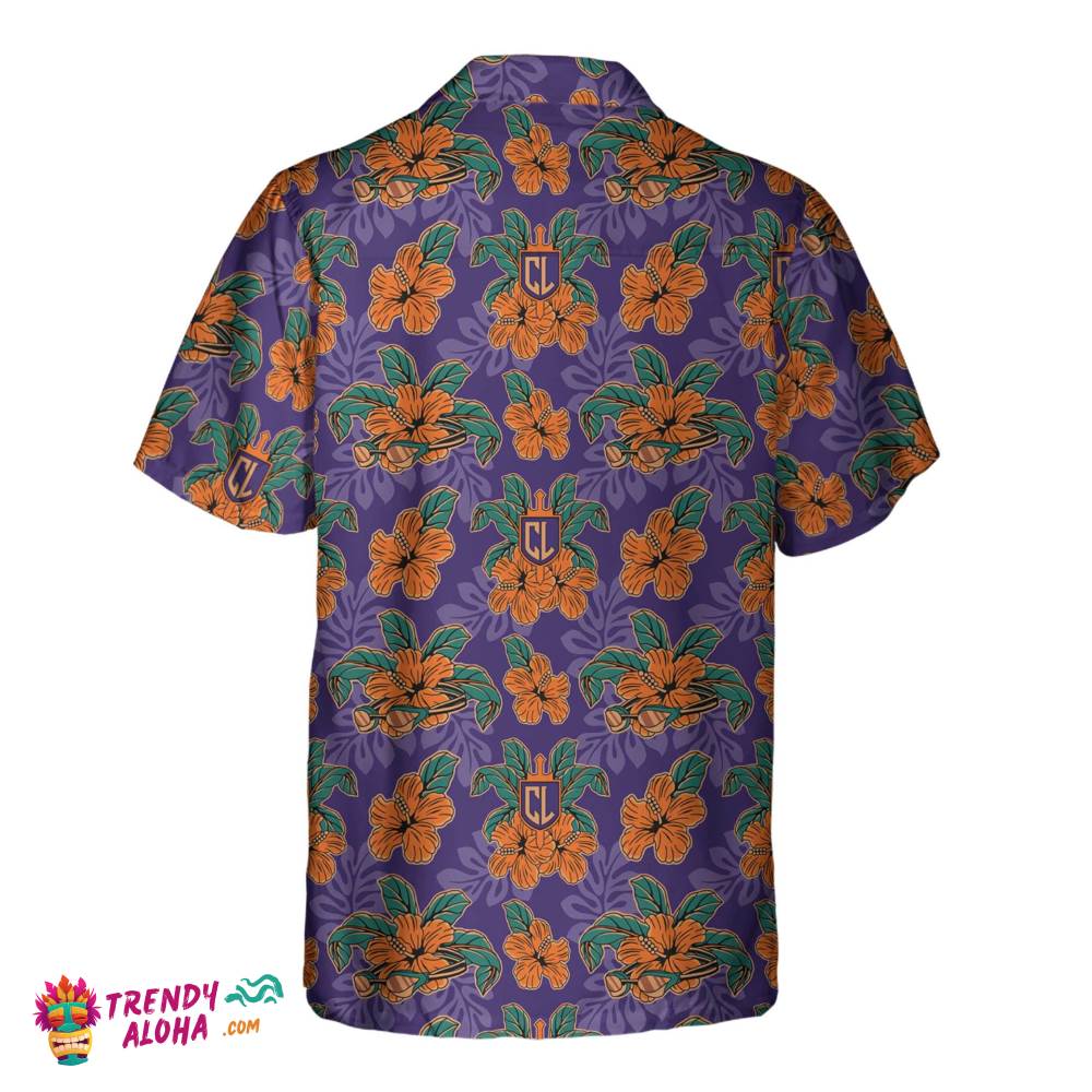 Cl Tropical Floral Purple Hawaiian Shirt