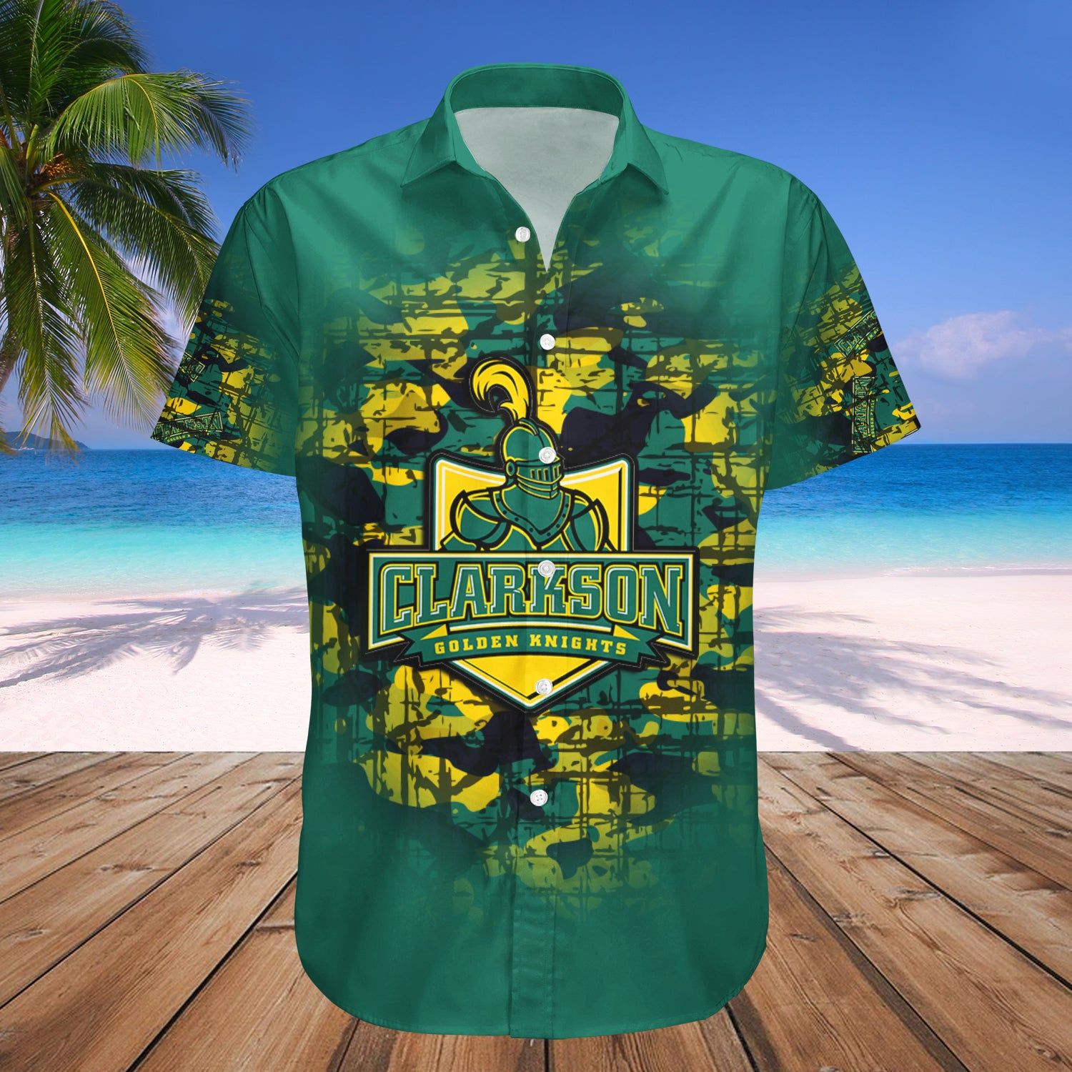 Clarkson Golden Knights Hawaii Shirt Camouflage Vintage – NCAA