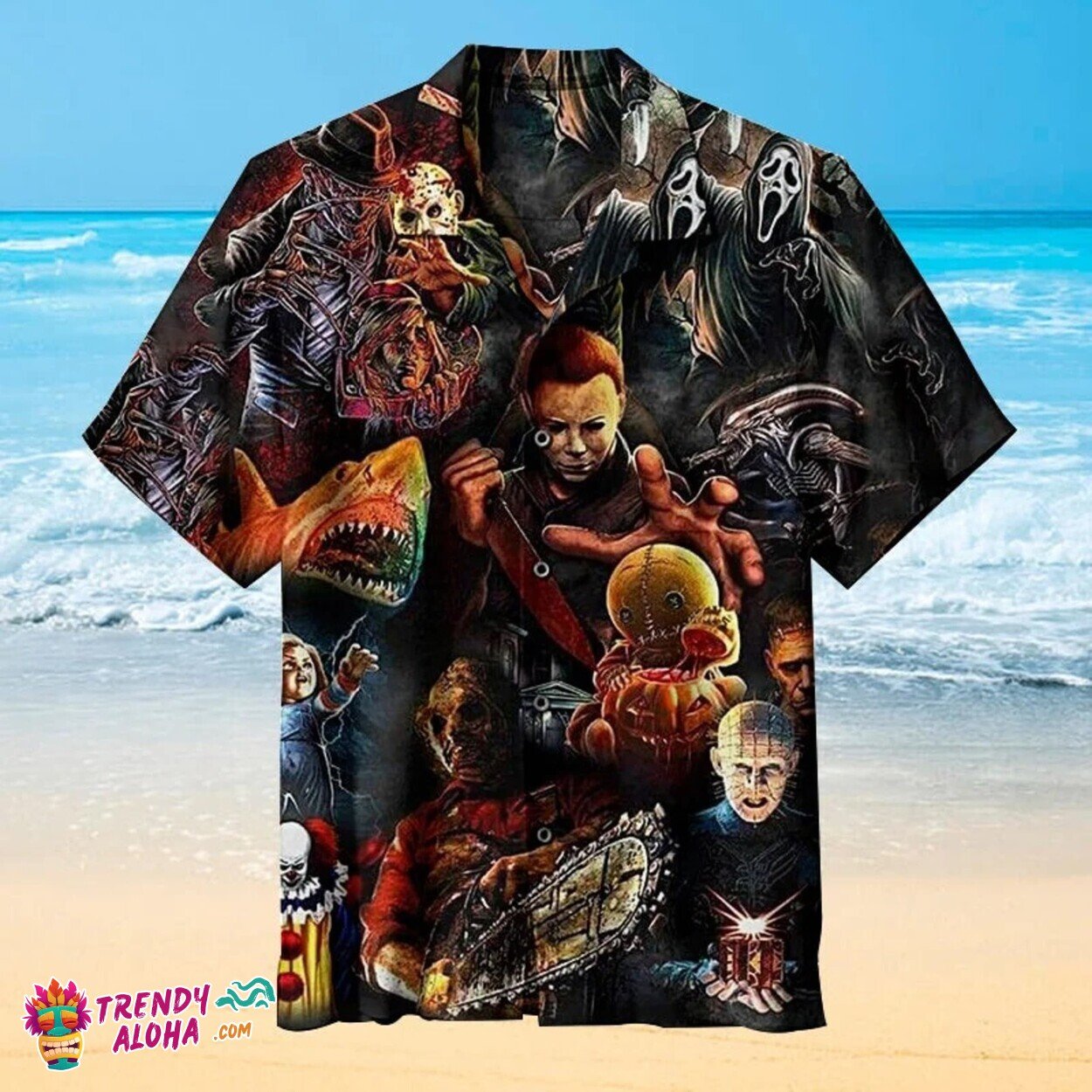 Classic Horror Characters Fright Night Hawaiian Beach Shirt