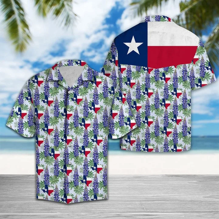 Classic Texas Bluebonnet Flag Trendy Hawaiian Shirt For Men And Women Classic Texas Bluebonnet Flag Trendy Hawaiian Shirt For Men And Women