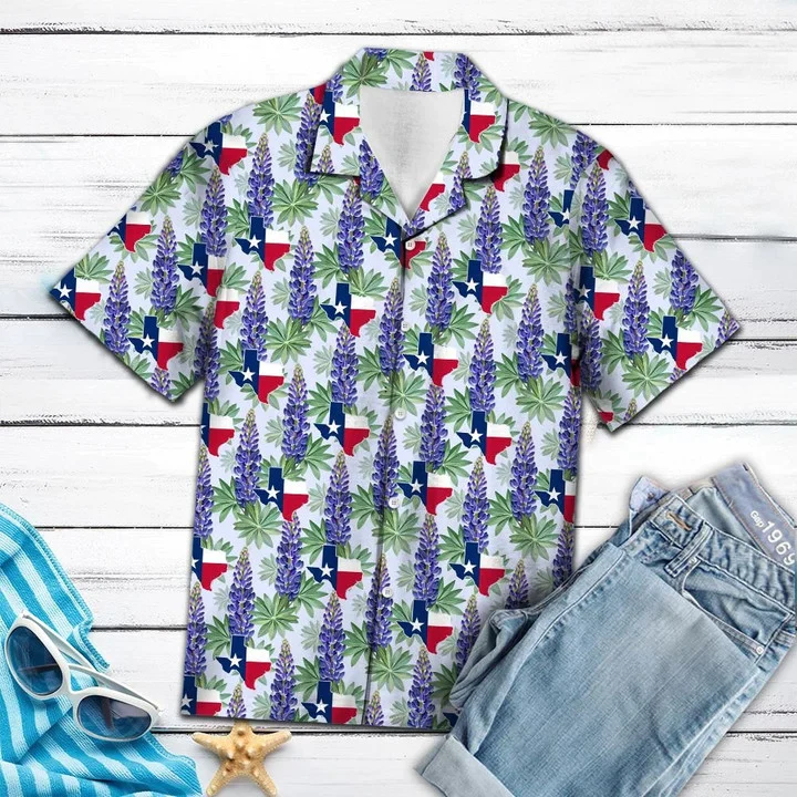 Classic Texas Bluebonnet Flag Trendy Hawaiian Shirt For Men And Women