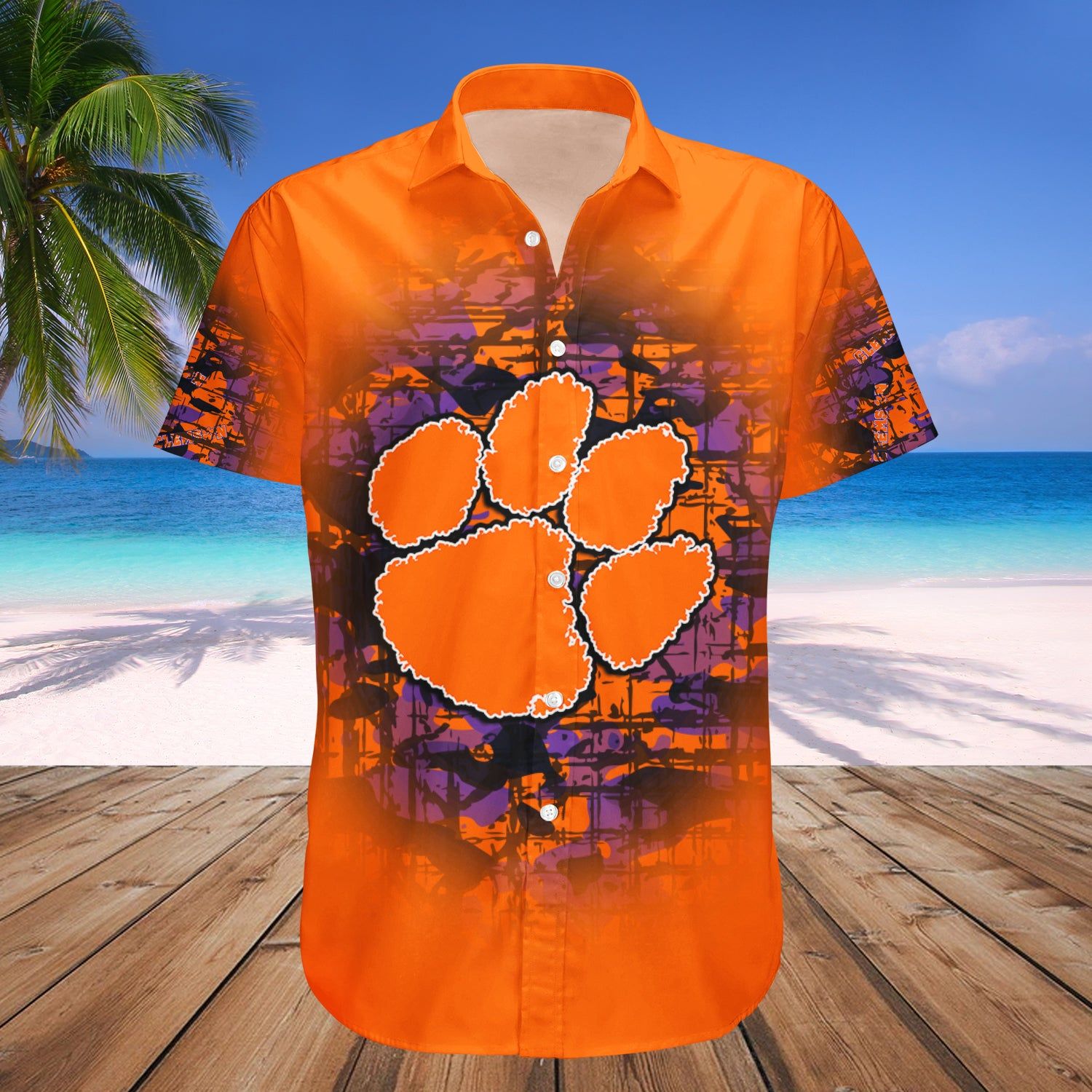 Clemson Tigers Hawaii Shirt Camouflage Vintage – NCAA