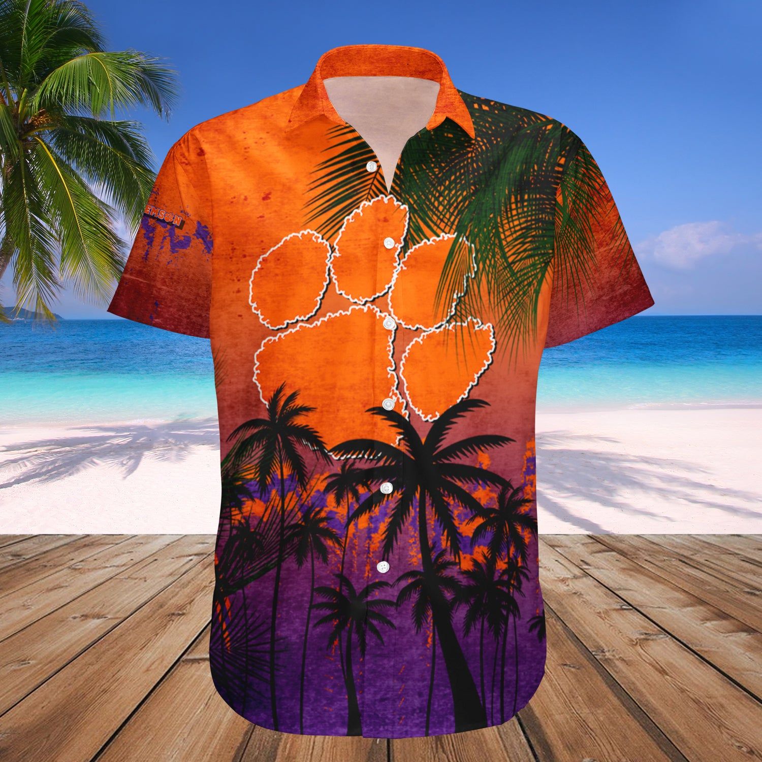 Clemson Tigers Hawaii Shirt Coconut Tree Tropical Grunge – NCAA