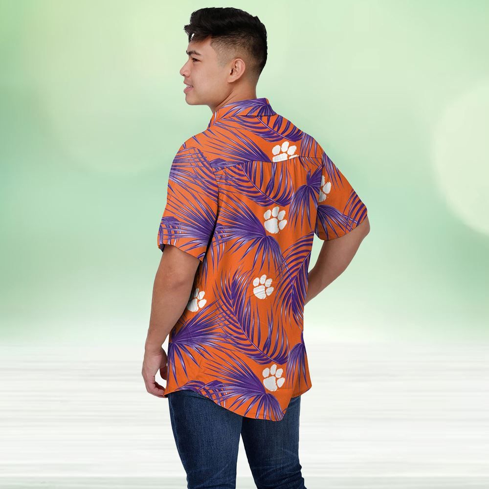 Clemson Tigers Hawaiian Themed Button Up Shirt