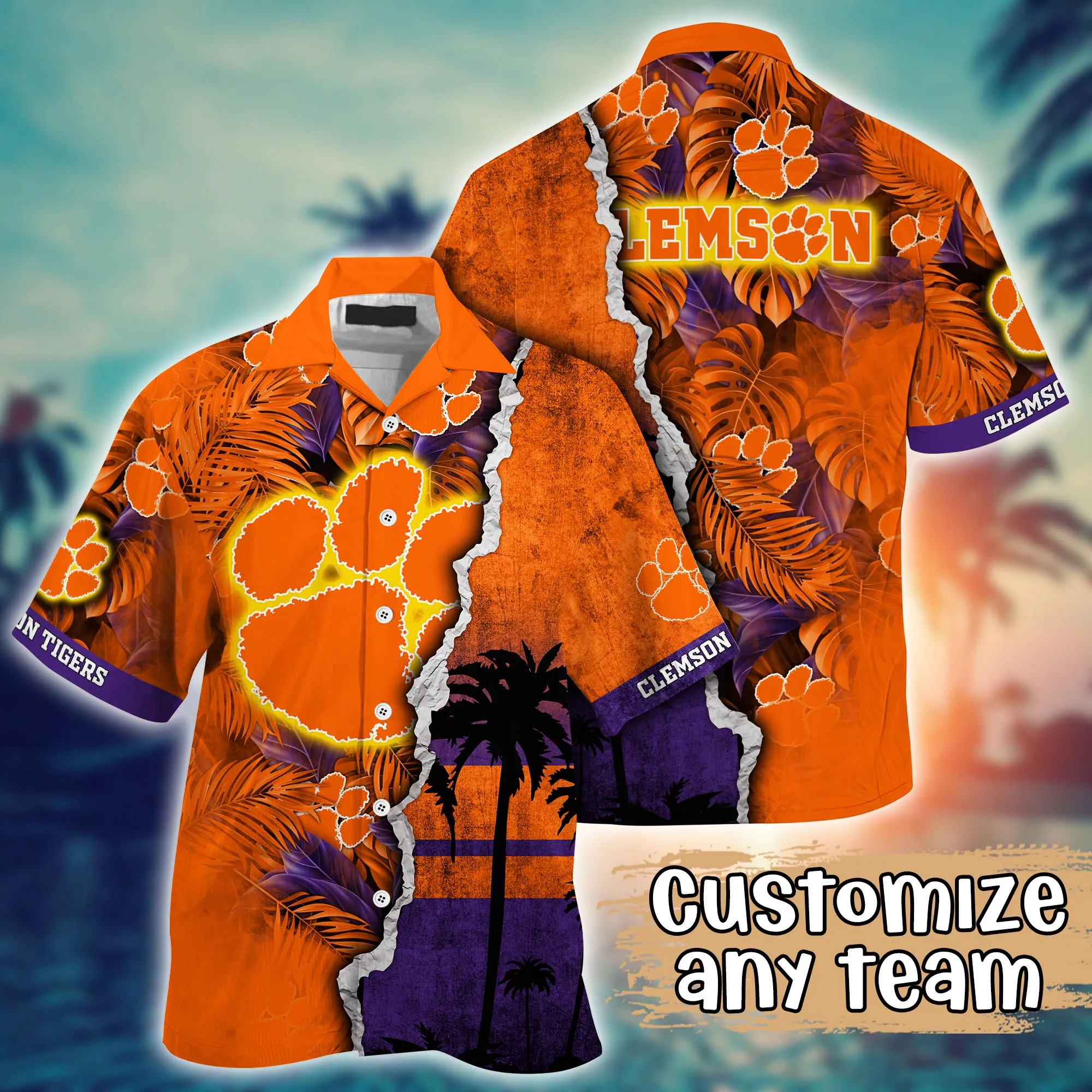 Clemson Tigers NCAA Hawaiian Shirt Custom Sandals Aloha Shirt