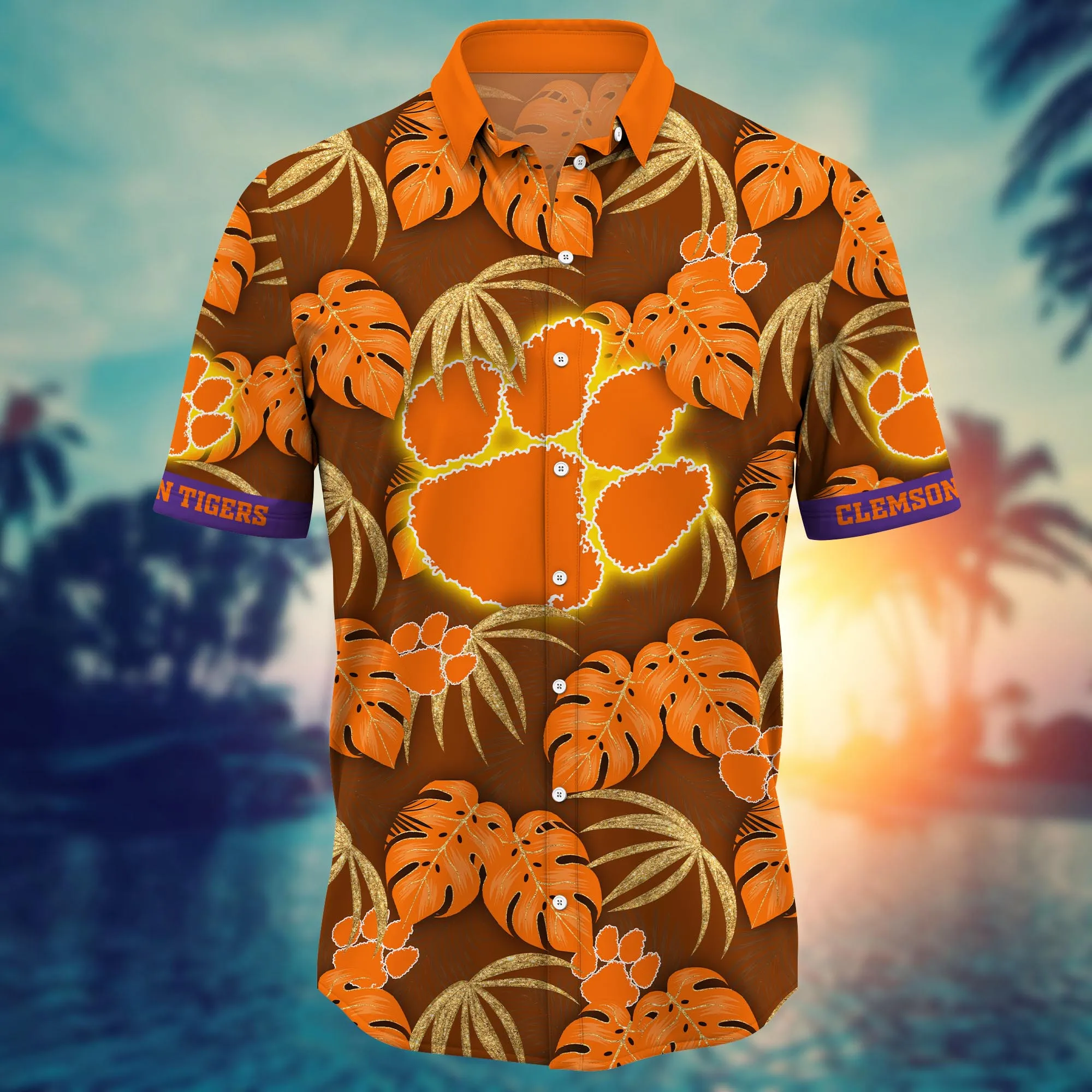Clemson Tigers NCAA Hawaiian Shirt Evening Strolls Aloha Shirt
