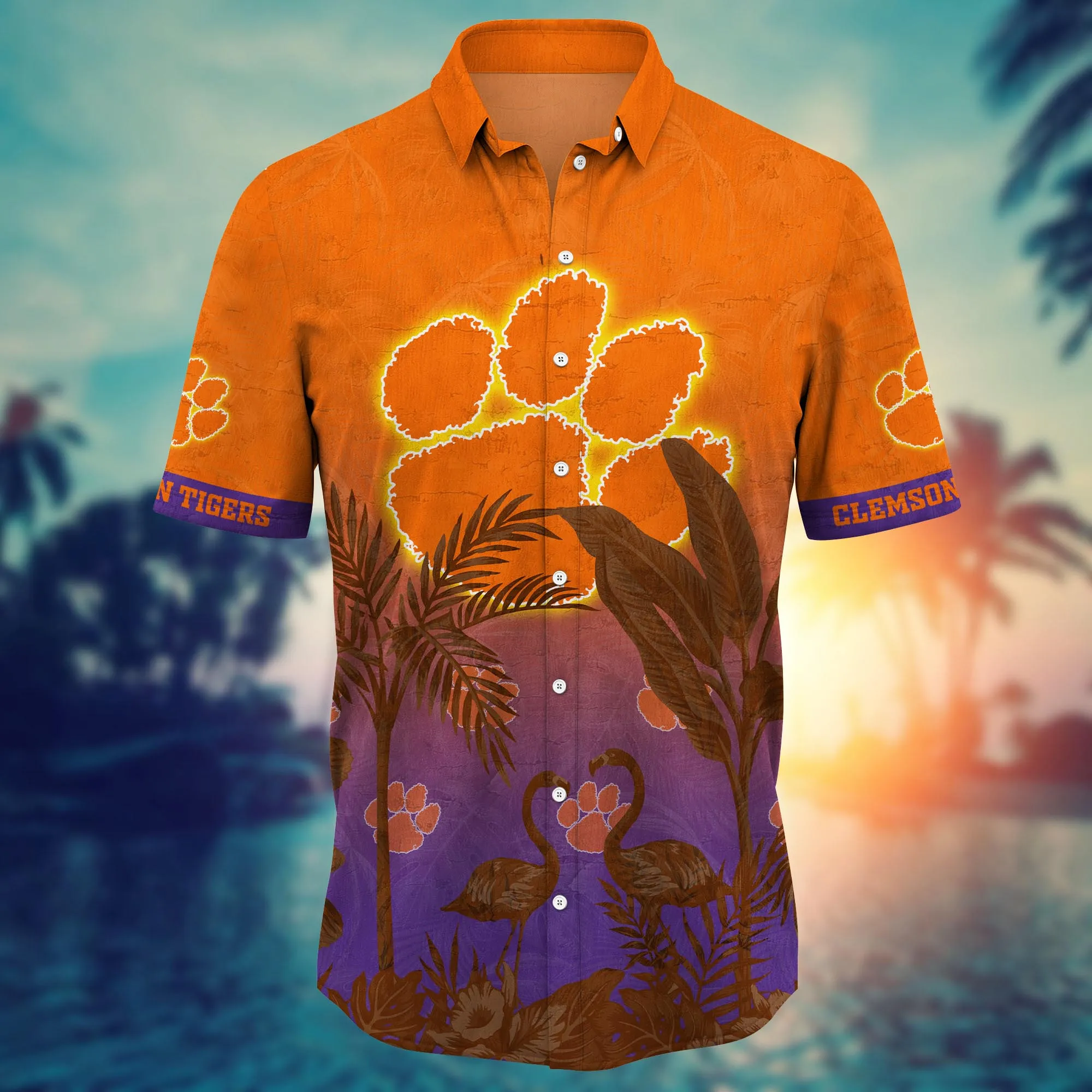 Clemson Tigers NCAA Hawaiian Shirt Summer Nightstime Aloha Shirt