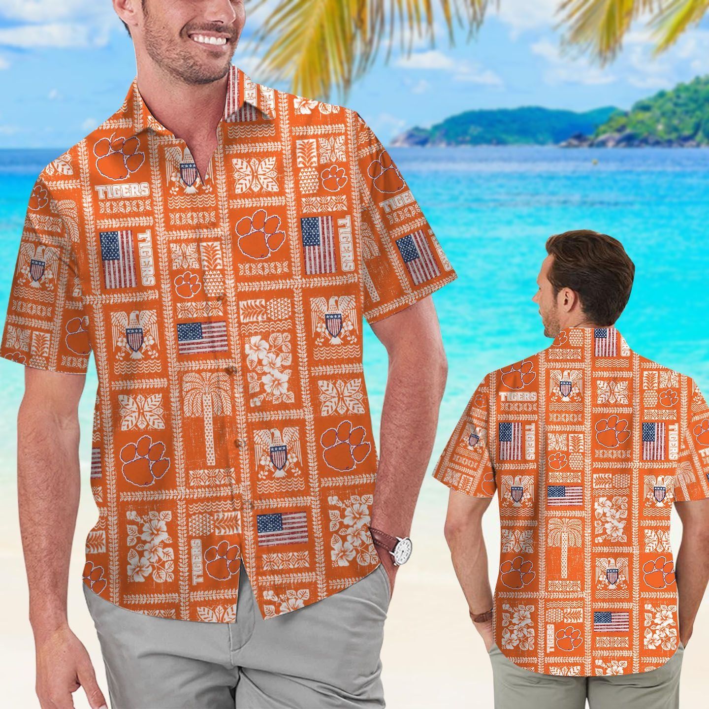Clemson Tigers Summer Commemorative Tropical Hawaiian Shirt