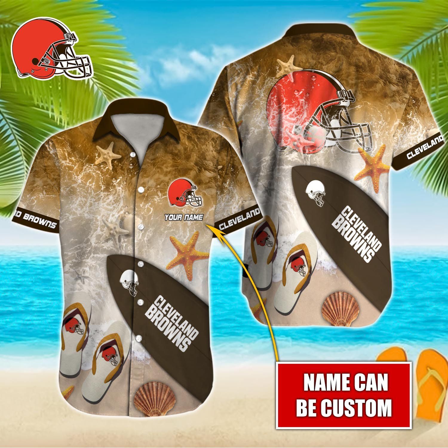 Cleveland Browns Custom Name Hawaiian Shirt