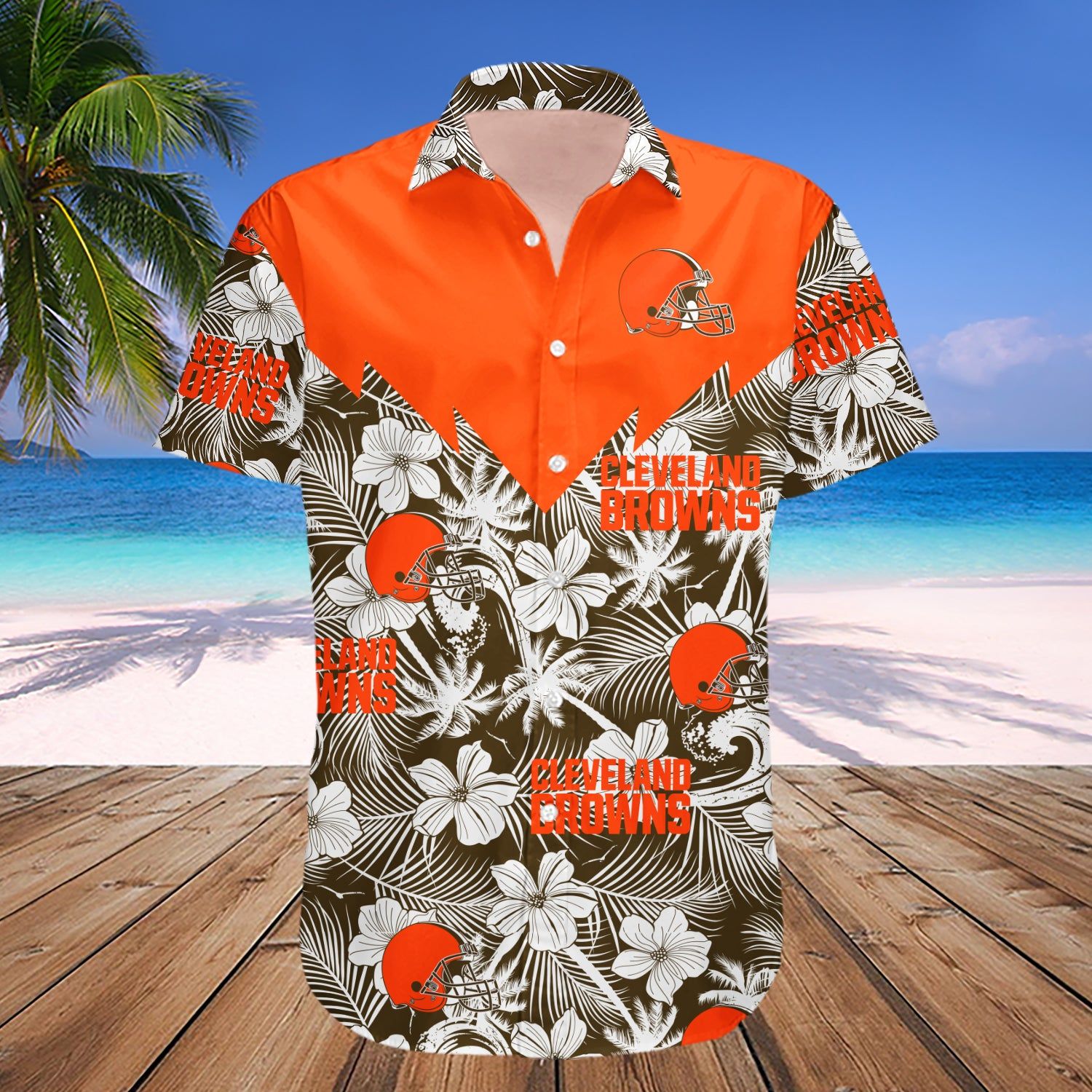 Cleveland Browns Hawaii Shirt Tropical Seamless- NFL