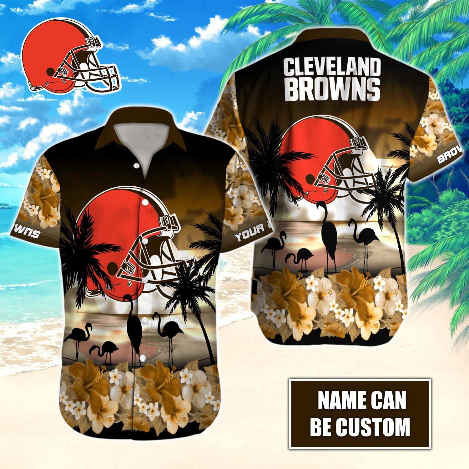 Cleveland Browns Hawaiian Custom Enveloping Pride