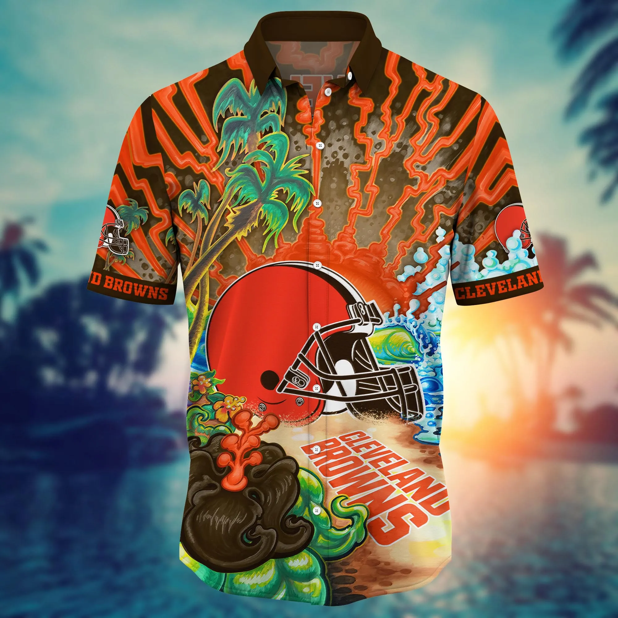 Cleveland Browns NFL Hawaiian Shirt Heattime Aloha Shirt