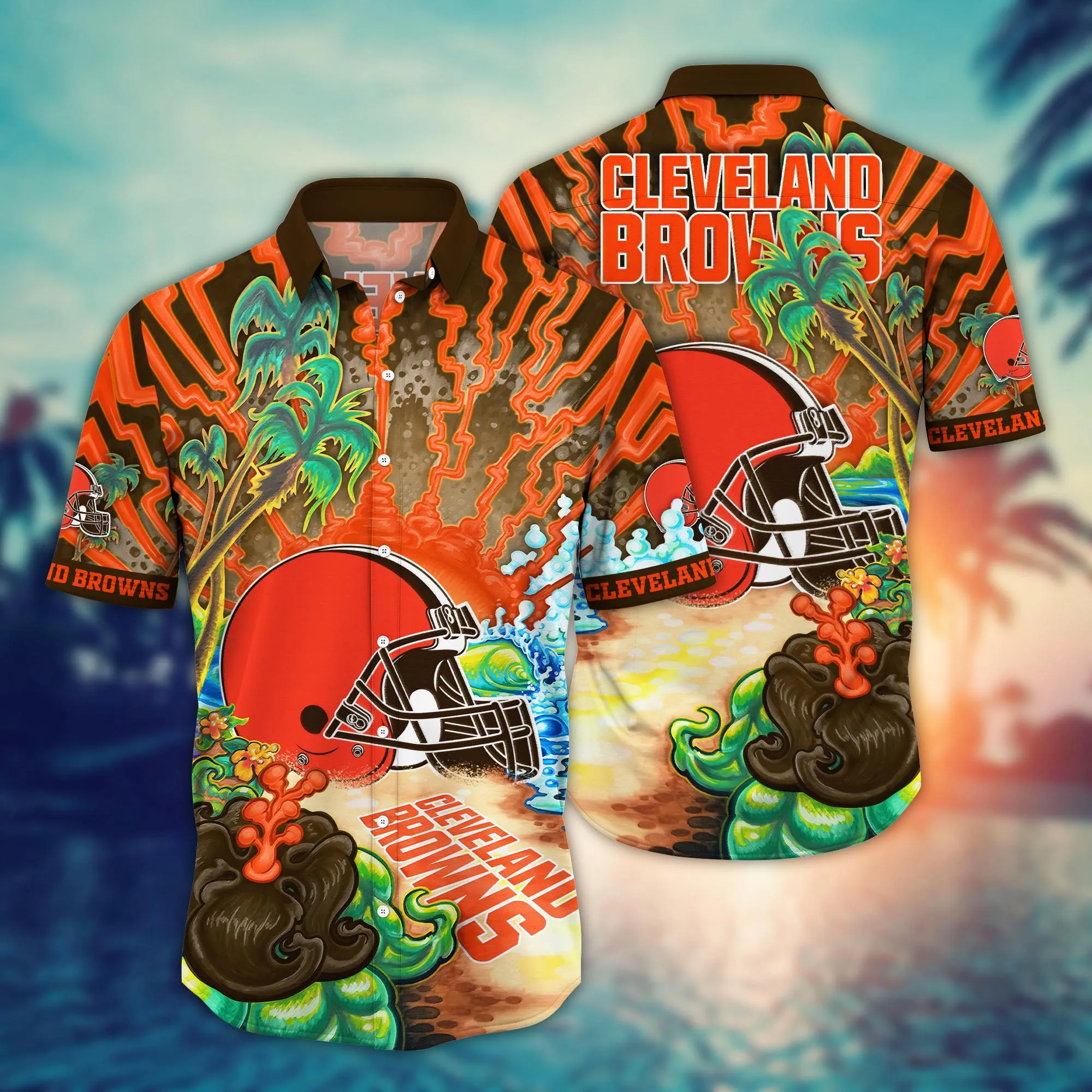 Cleveland Browns NFL Hawaiian Shirt Heattime Aloha Shirt