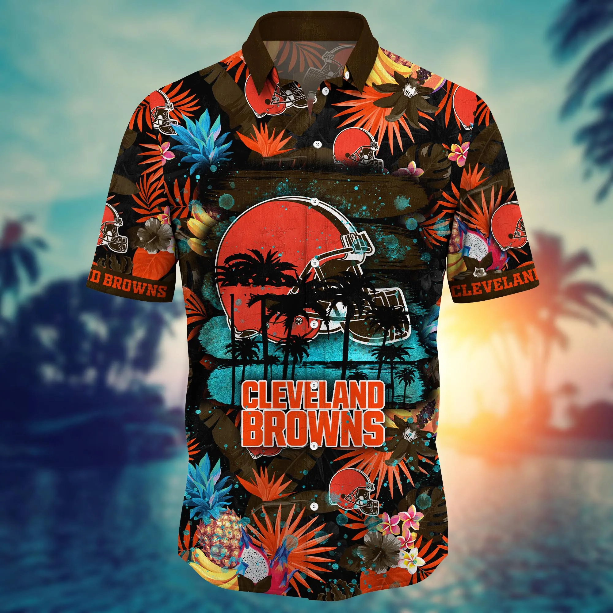 Cleveland Browns NFL Hawaiian Shirt Sun Raystime Aloha Shirt
