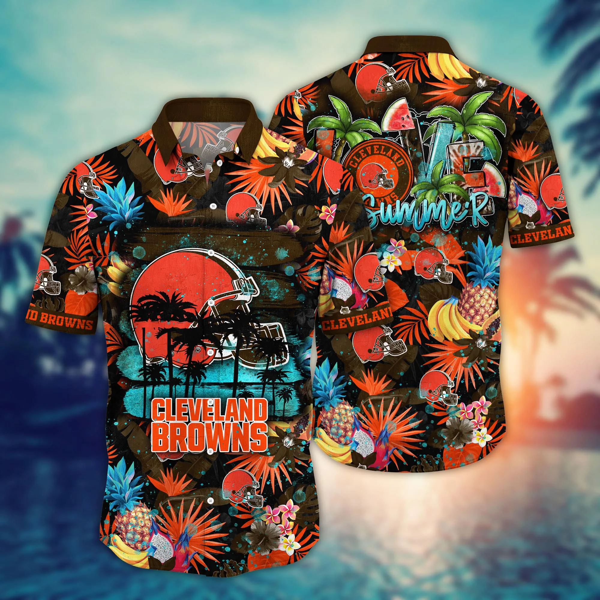 Cleveland Browns NFL Hawaiian Shirt Sun Raystime Aloha Shirt