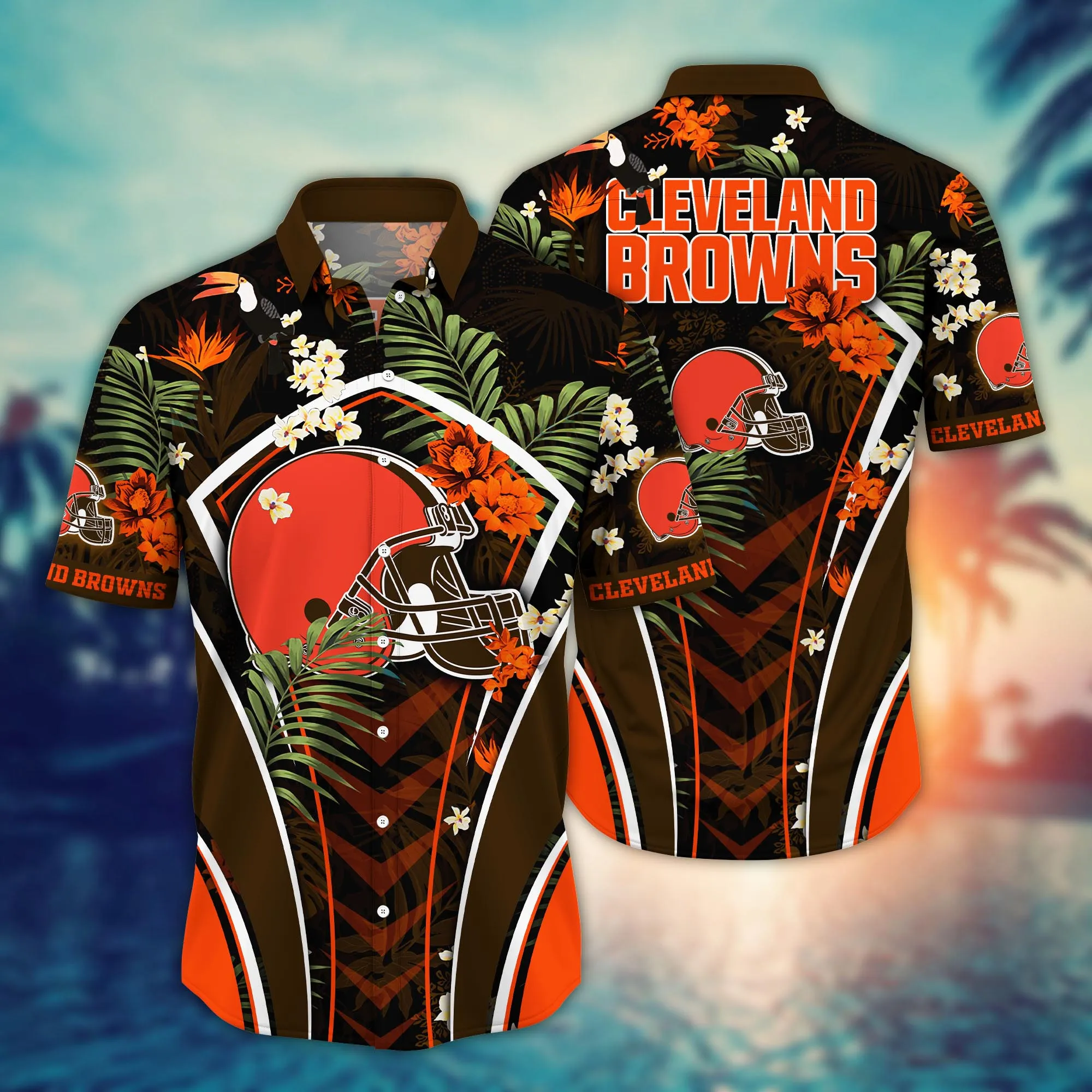 Cleveland Browns NFL Hawaiian Shirt Sunbathe Aloha Shirt