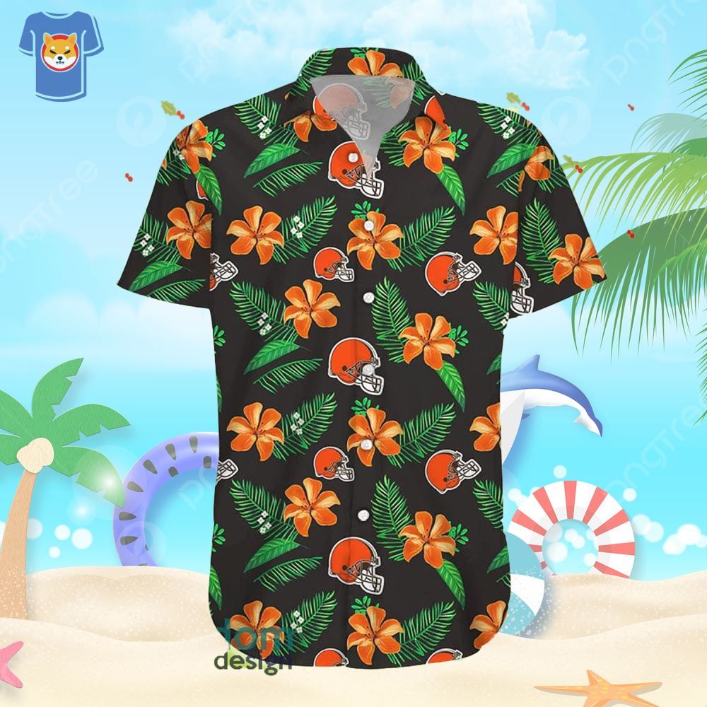 Cleveland Browns Tropical Flower Aloha Beach Gift Hawaiian Shirt For Men And Women