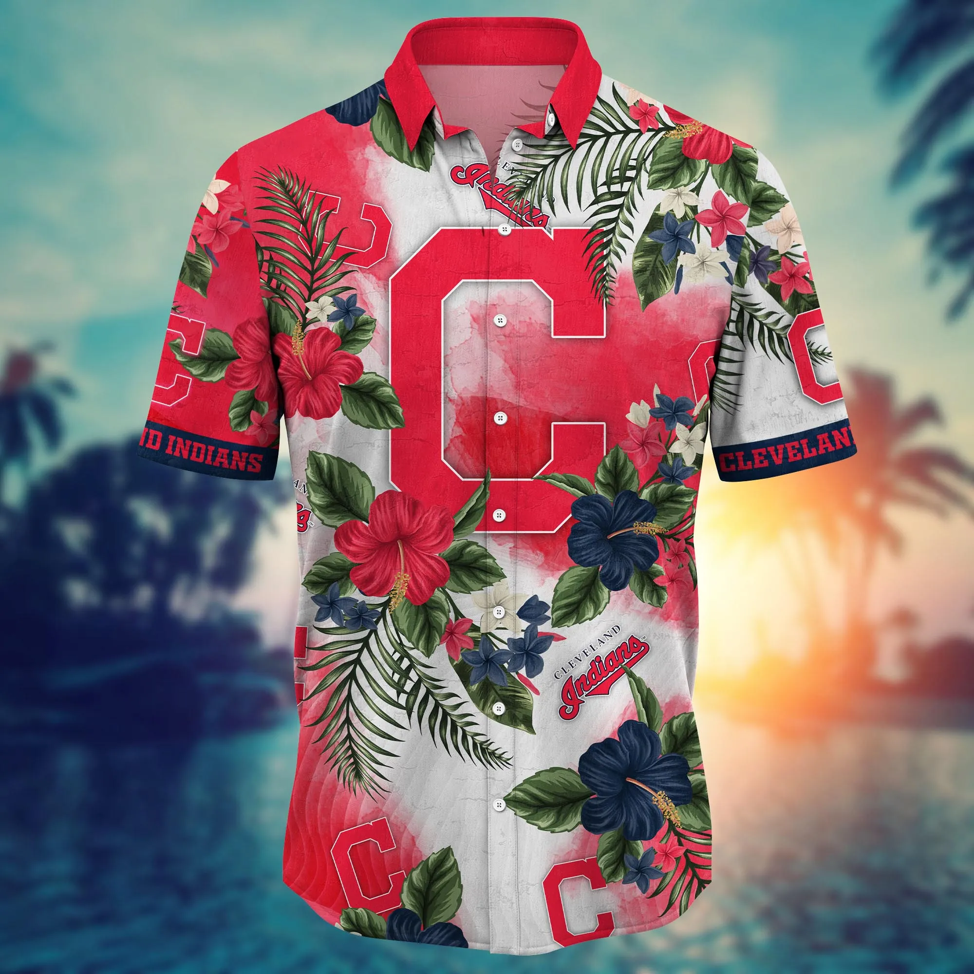 Cleveland Indians MLB Hawaiian Shirt Campingtime Aloha Shirt
