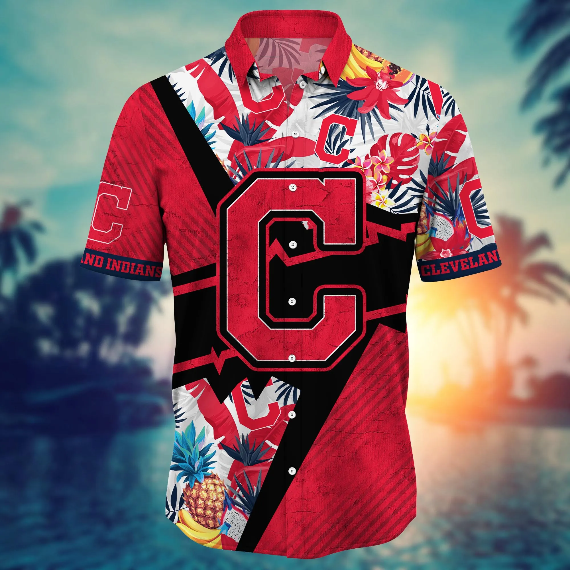 Cleveland Indians MLB Hawaiian Shirt Garden Parties Aloha Shirt