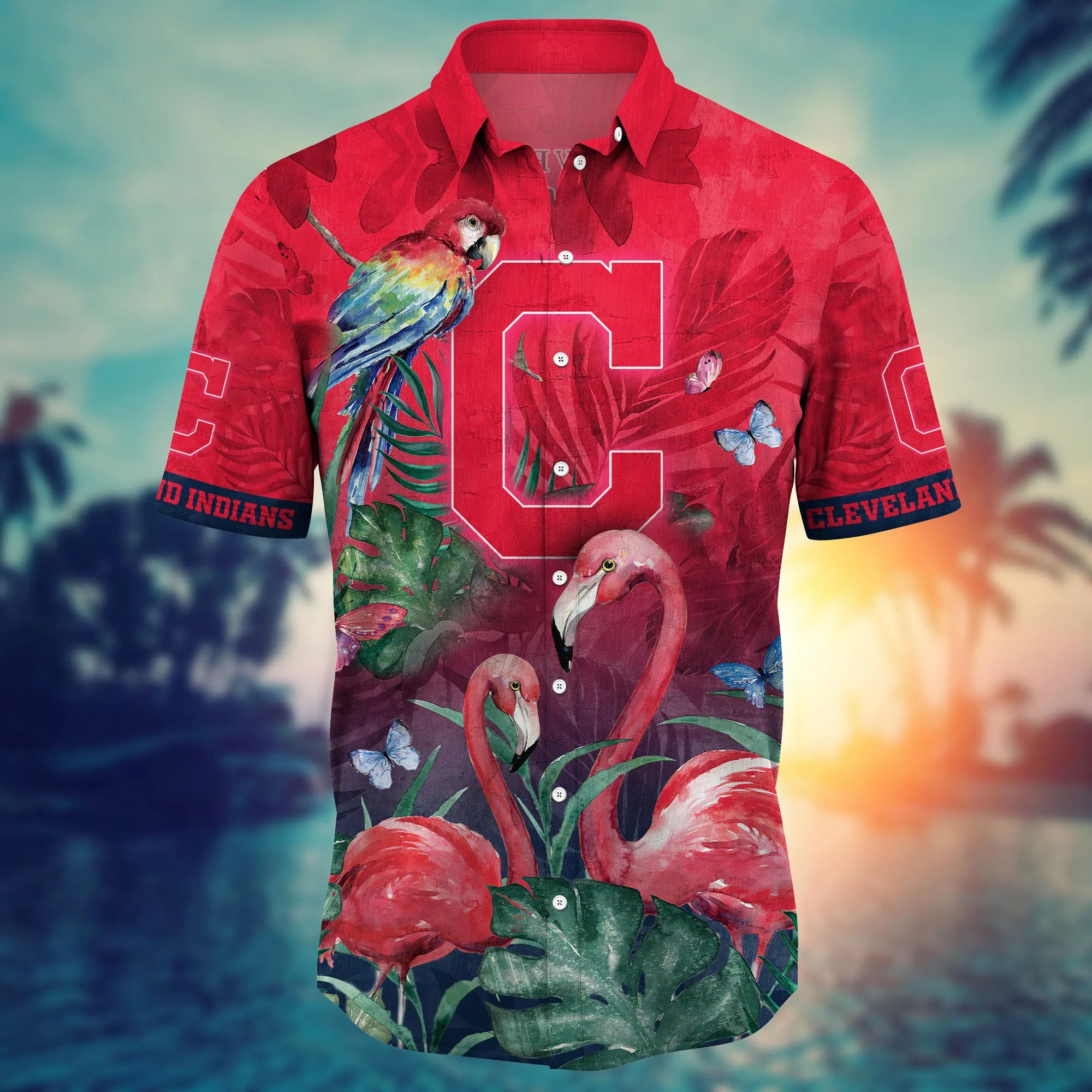 Cleveland Indians MLB Hawaiian Shirt Sun Rays Aloha Shirt