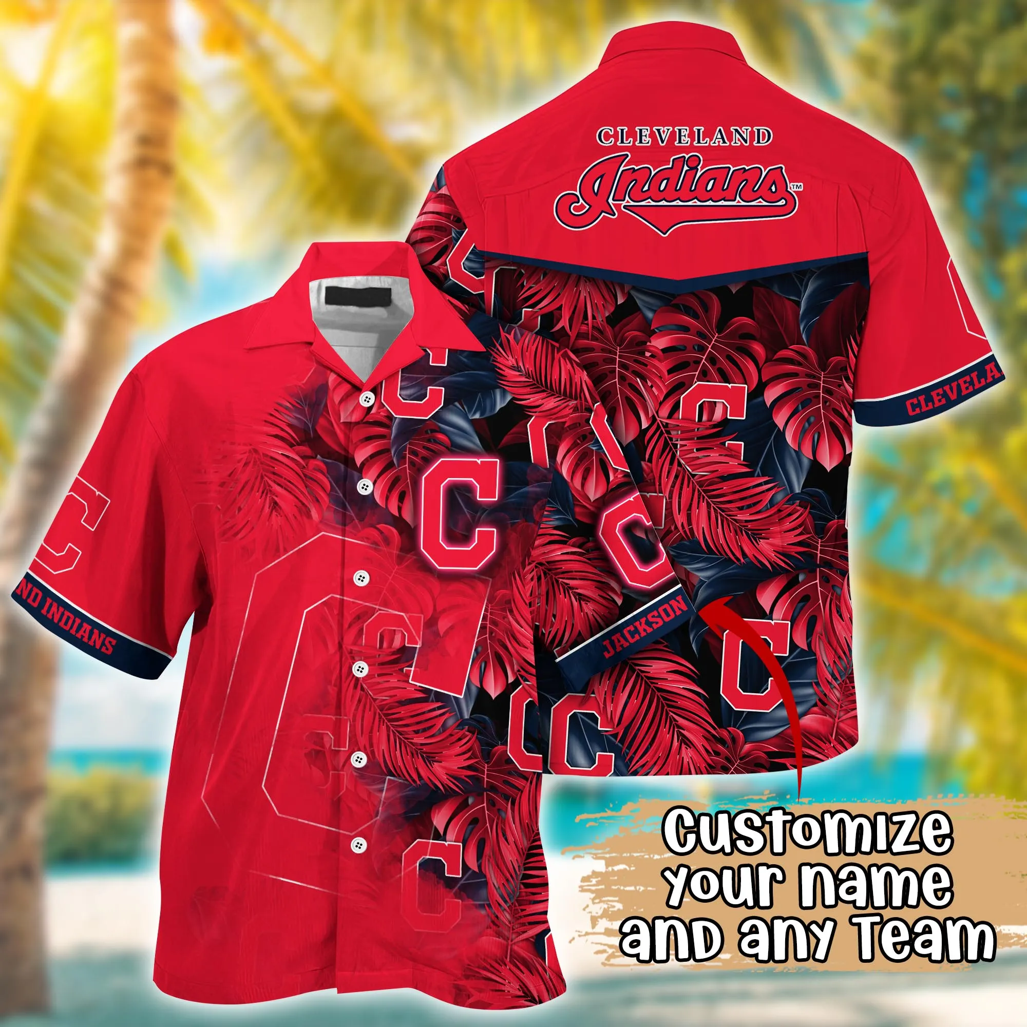 Cleveland Indians MLB Summer Hawaii Shirt And Tshirt Custom Aloha Shirt Cleveland Indians MLB Summer Hawaii Shirt And Tshirt Custom Aloha Shirt