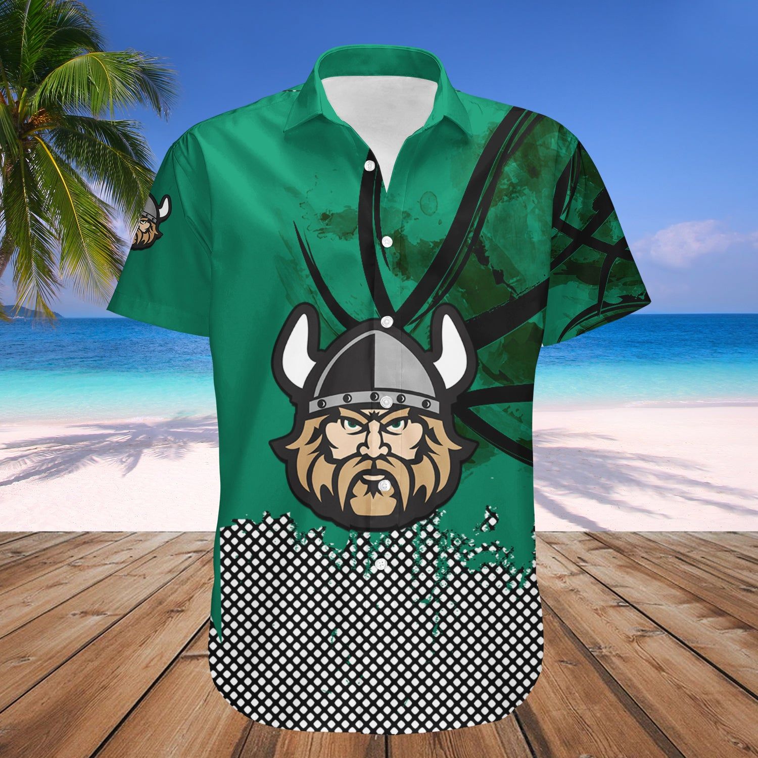 Cleveland State Vikings Hawaii Shirt Basketball Net Grunge Pattern – NCAA
