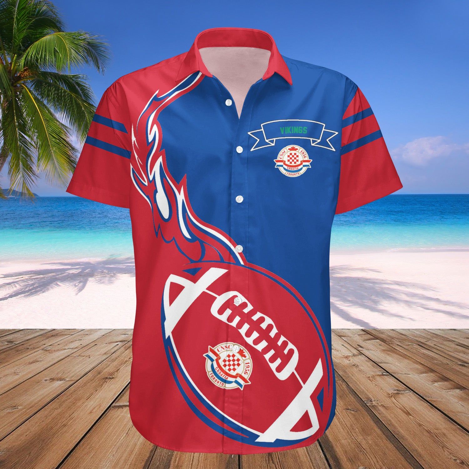 Cleveland State Vikings Hawaii Shirt Flame Ball – NCAA