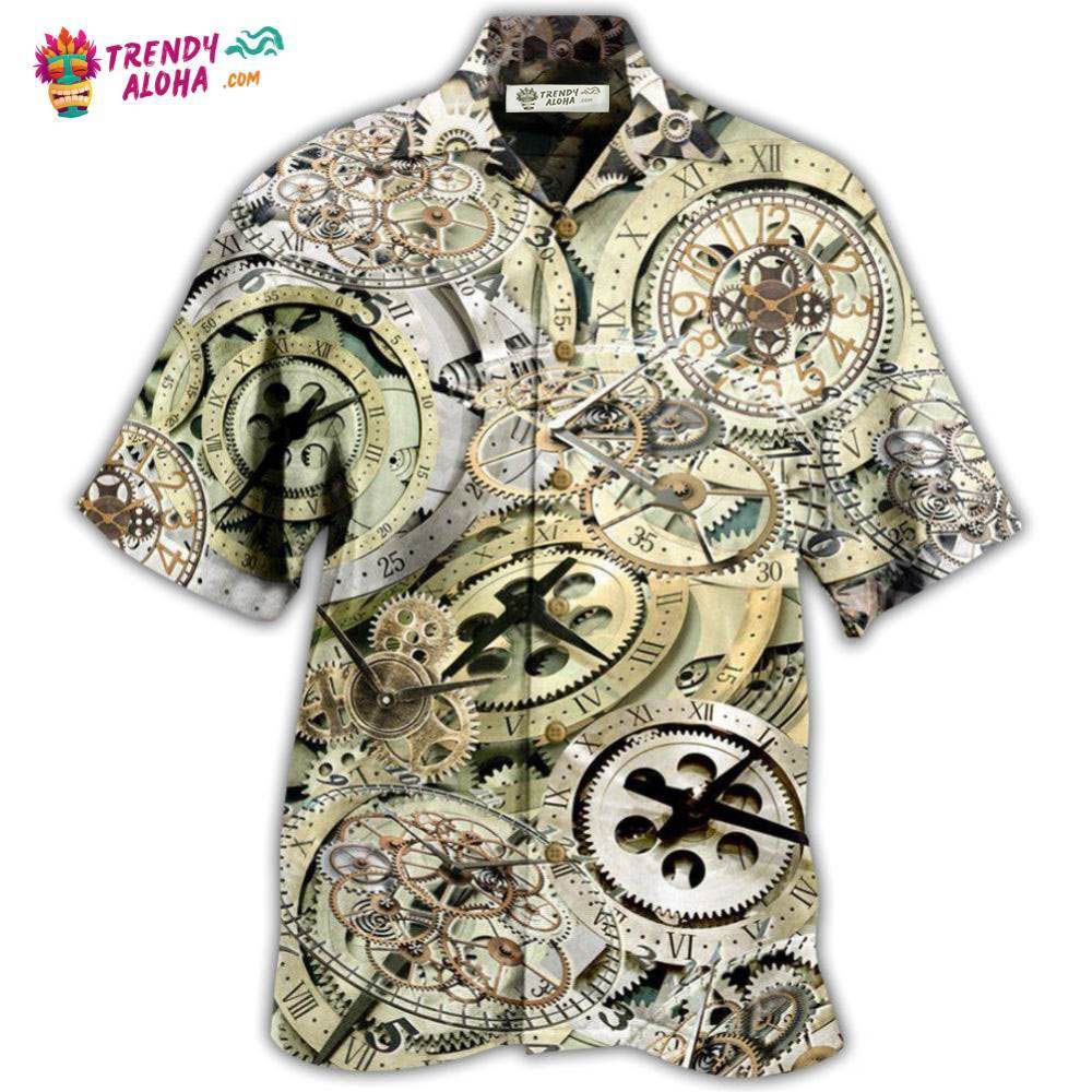Clock One Speed One Gear Clock With Vintage Style Hawaiian Shirt – Trendy Aloha Clock One Speed One Gear Clock With Vintage Style Hawaiian Shirt – Trendy Aloha