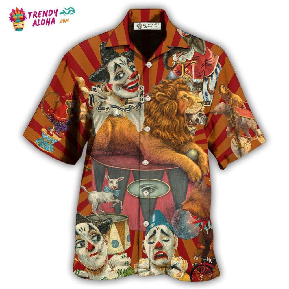 Clown Funny Happy Lion Hawaiian Shirt – Trendy Aloha Clown Funny Happy Lion Hawaiian Shirt – Trendy Aloha