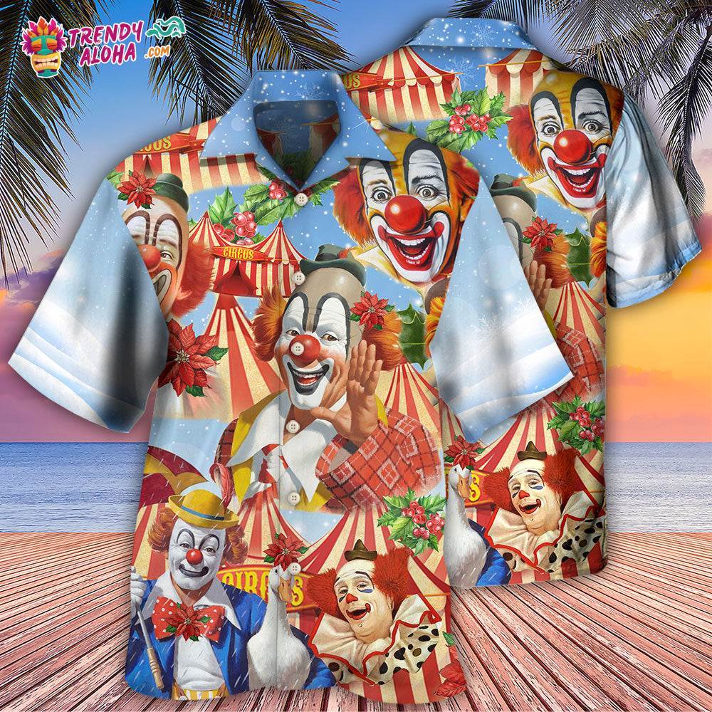 Clown Merry Christmas Flowers Hawaiian Shirt – Trendy Aloha