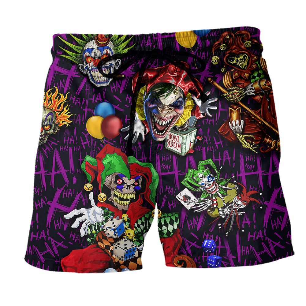 Clown Smile Amazing Style Trendy Aloha Hawaiian Beach Shorts Clown Smile Amazing Style Trendy Aloha Hawaiian Beach Shorts