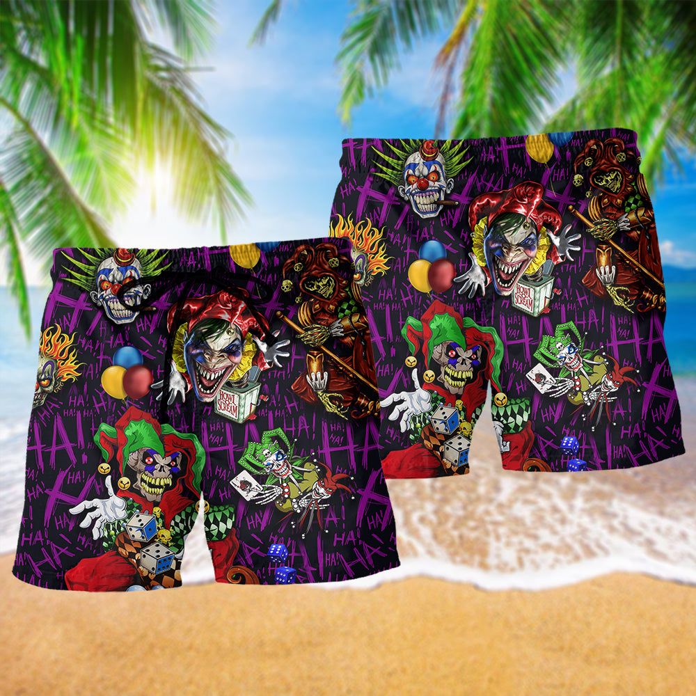 Clown Smile Amazing Style Trendy Aloha Hawaiian Beach Shorts