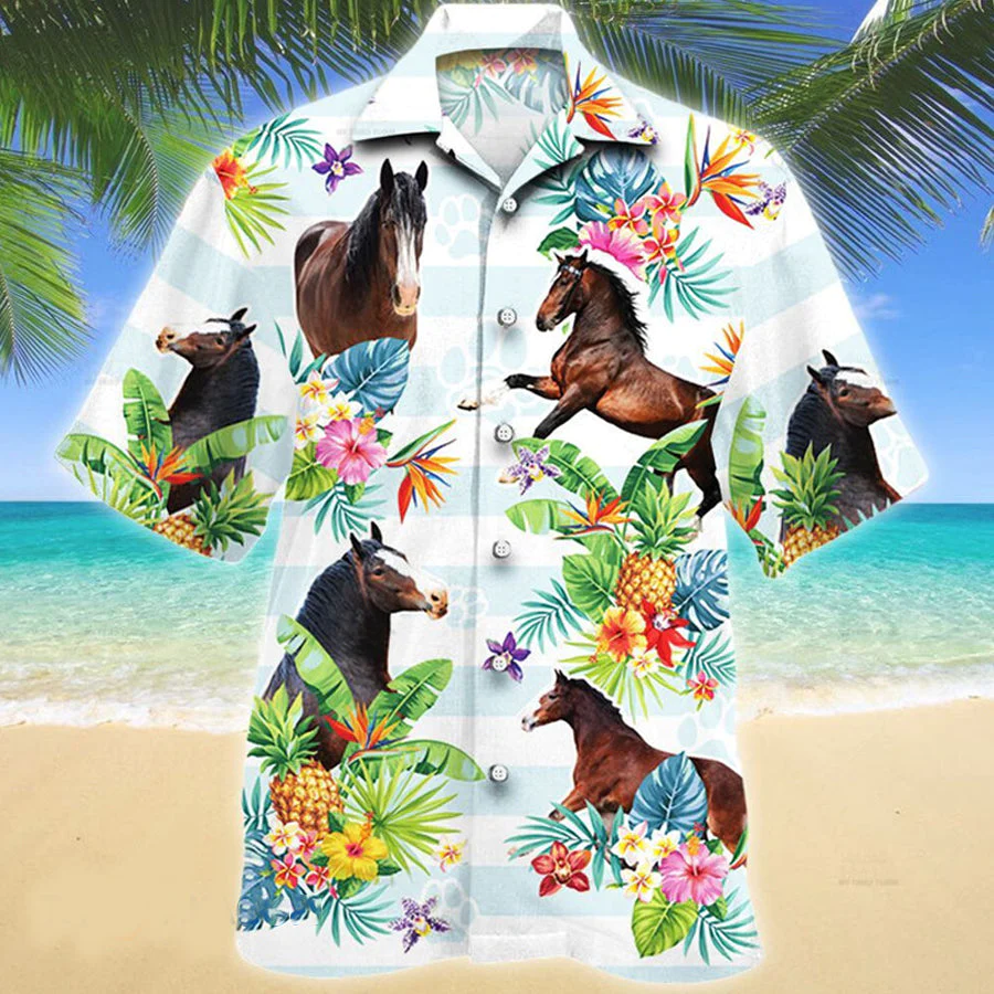 Clydesdale Horse 3D Trendy Hawaiian Shirt, Gift For Horse Lovers, Clydesdale Horse Tropical Flower Horse Lovers Hawaii Shirt Clydesdale Horse 3D Trendy Hawaiian Shirt, Gift For Horse Lovers, Clydesdale Horse Tropical Flower Horse Lovers Hawaii Shirt