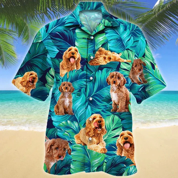 Cockapoo Dog Lovers Gift Summer Beach Palm Tree Pattern Trendy Hawaiian Shirt Cockapoo Dog Lovers Gift Summer Beach Palm Tree Pattern Trendy Hawaiian Shirt