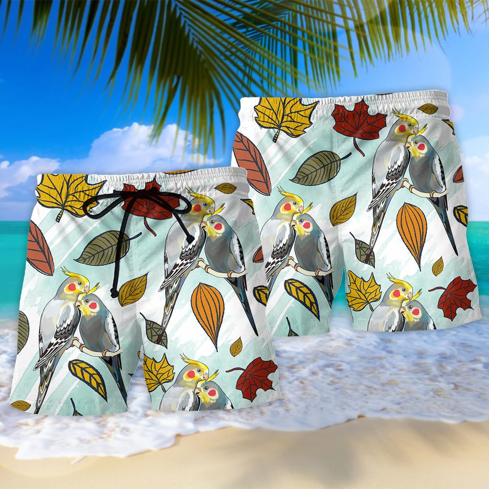 Cockatiel Parrot So Cute Trendy Aloha Hawaiian Beach Shorts