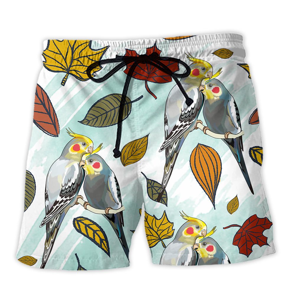 Cockatiel Parrot So Cute Trendy Aloha Hawaiian Beach Shorts Cockatiel Parrot So Cute Trendy Aloha Hawaiian Beach Shorts