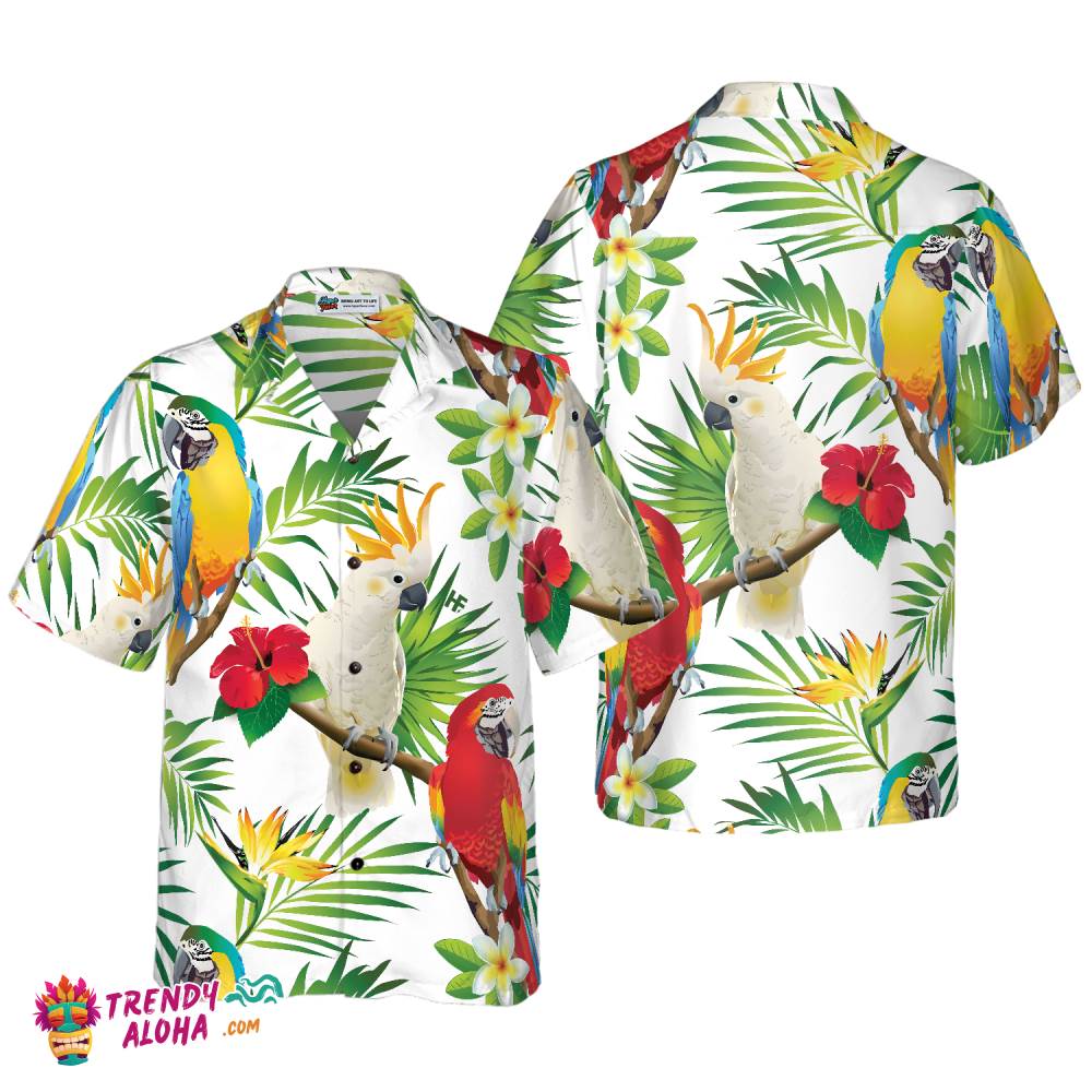 Cockatoo In The Tropical Forest Parrot Shirt Hawaiian Shirt