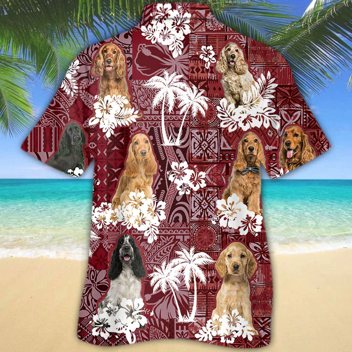 Cocker Spaniel Red Trendy Hawaiian Shirt, Gift For Dog Lover Shirts, Animal Summer Shirts, Trendy Hawaiian Shirt Men