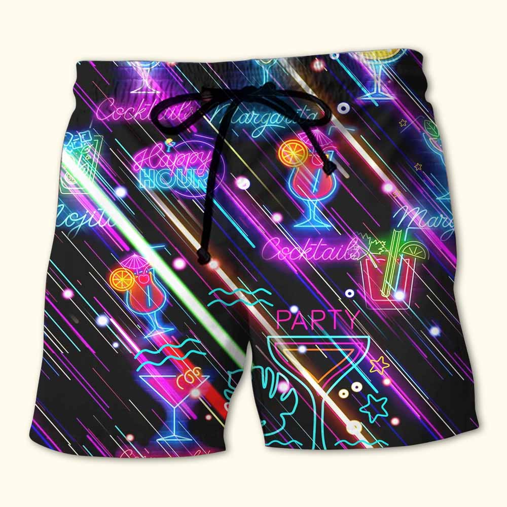 Cocktail Amazing Night Happy Cocktail Stunning Trendy Aloha Hawaiian Beach Shorts