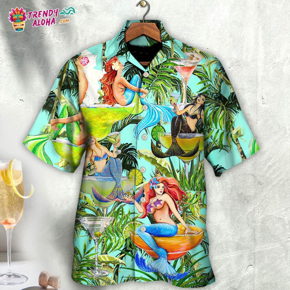 Cocktail And Mermaid Fantasy Beautiful Tropical Hawaiian Shirt – Trendy Aloha