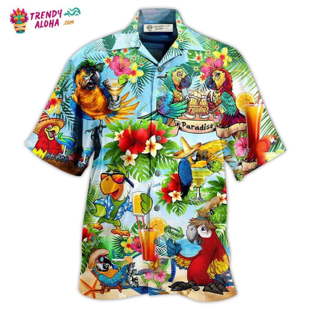 Cocktail And Parrots It’S Five Oclock Somewhere Style Hawaiian Shirt – Trendy Aloha