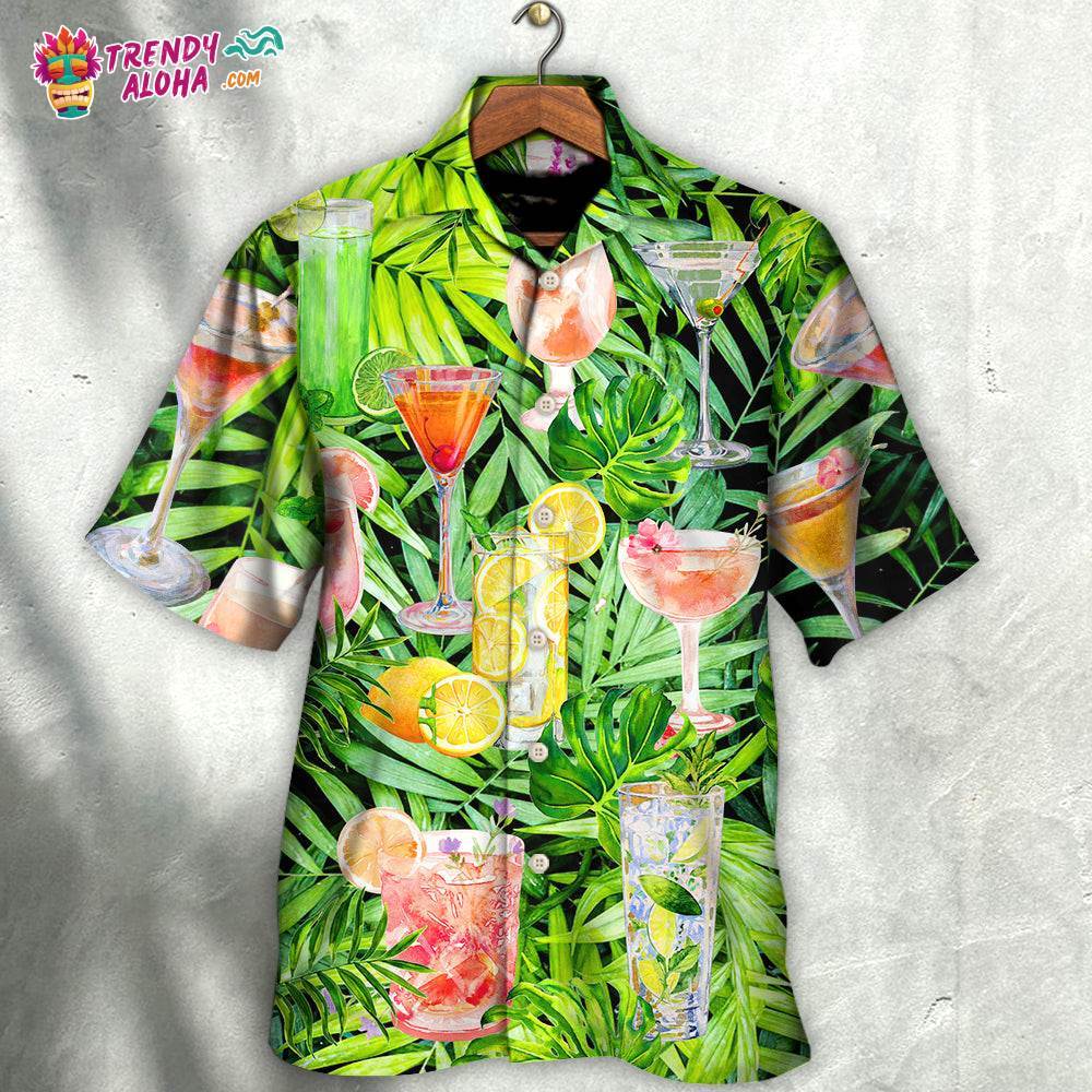 Cocktail Classy Tropical Summer Hawaiian Shirt – Trendy Aloha