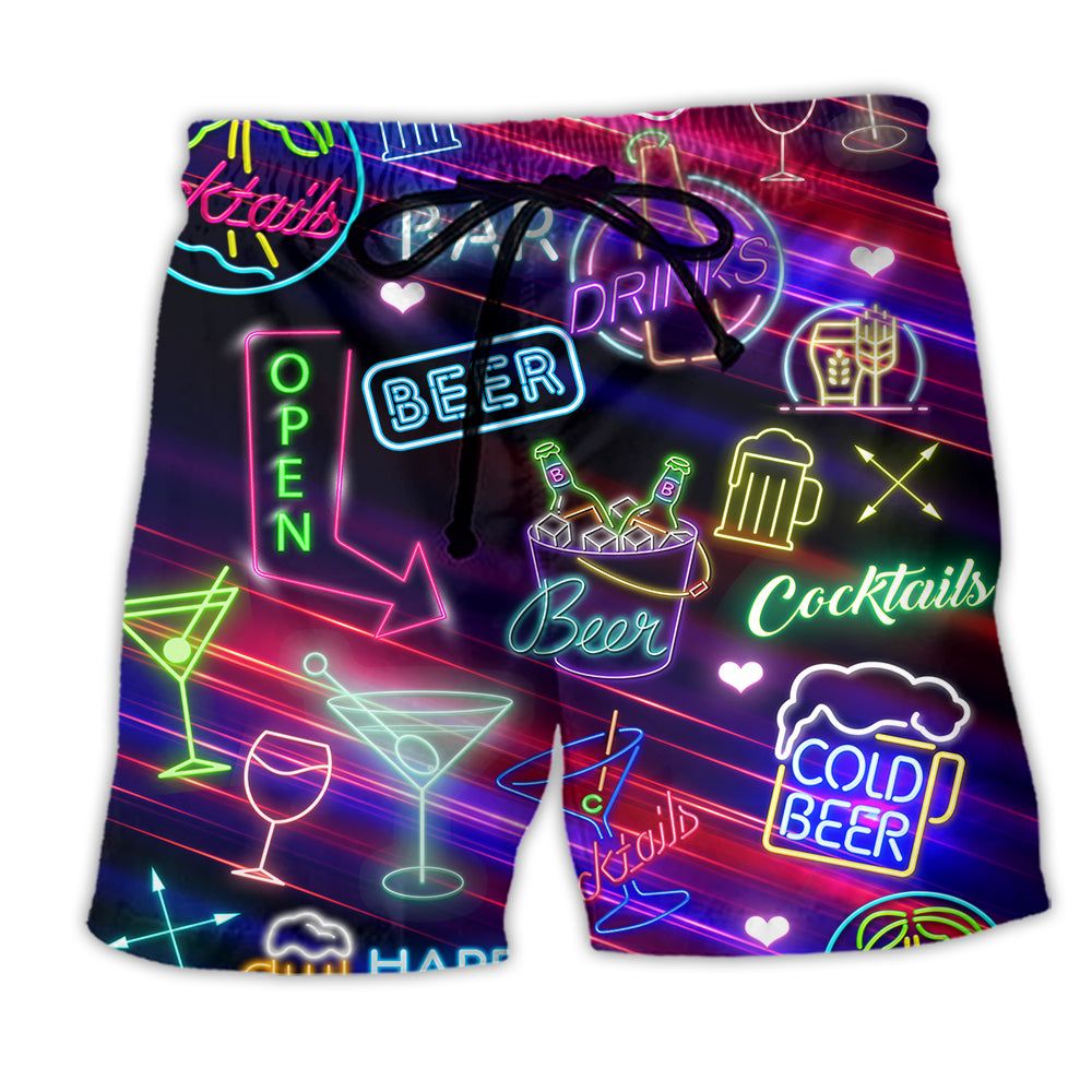 Cocktail Drinking Bar Cocktails Beer Trendy Aloha Hawaiian Beach Shorts