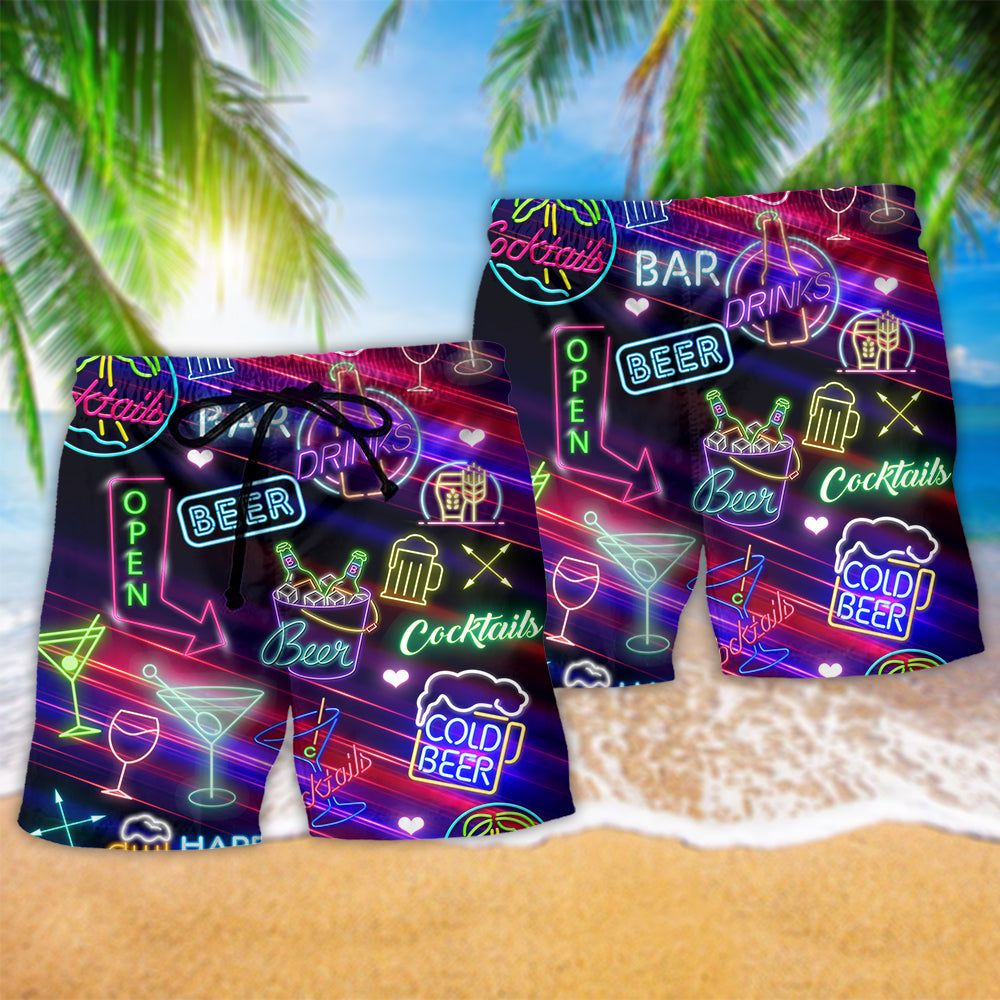 Cocktail Drinking Bar Cocktails Beer Trendy Aloha Hawaiian Beach Shorts